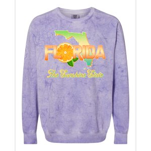 Florida The Sunshine State Orange Logo Colorblast Crewneck Sweatshirt