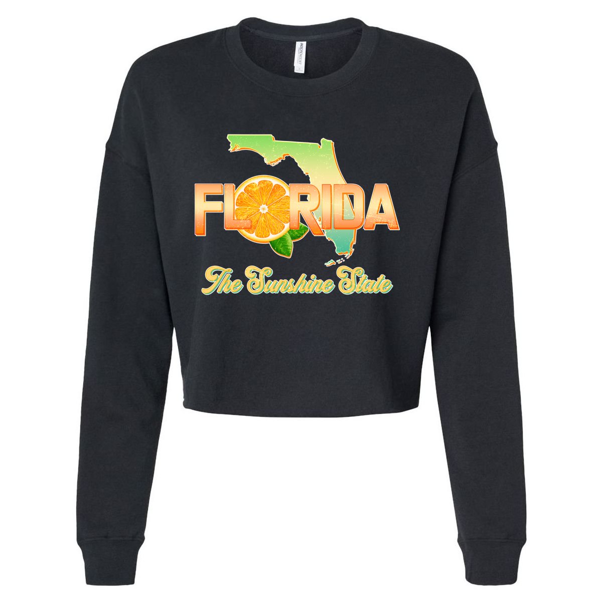 Florida The Sunshine State Orange Logo Cropped Pullover Crew