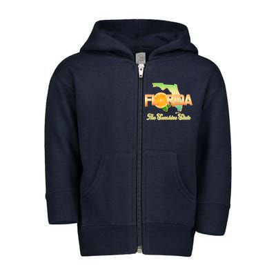 Florida The Sunshine State Orange Logo Toddler Zip Fleece Hoodie