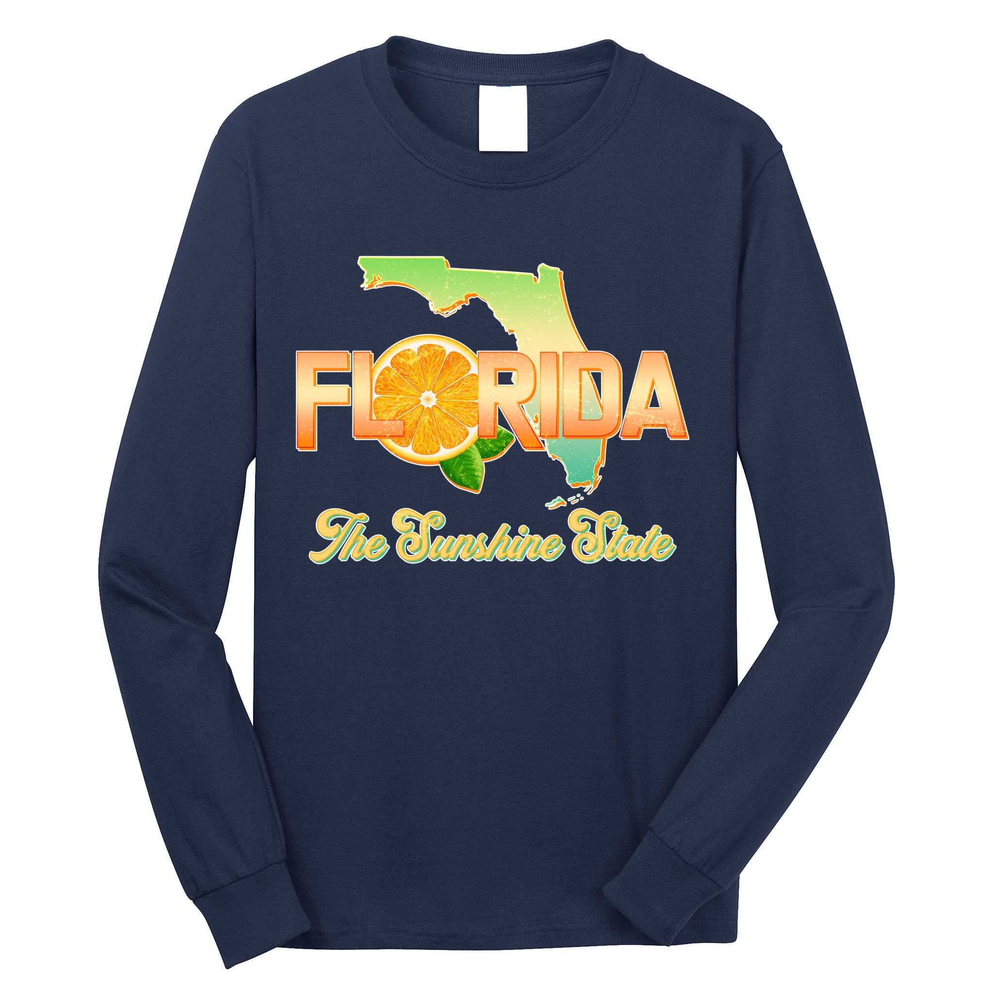 Florida The Sunshine State Orange Logo Long Sleeve Shirt