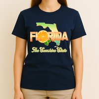 Florida The Sunshine State Orange Logo T-Shirt