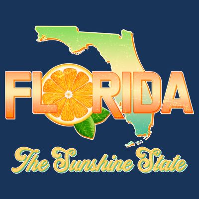 Florida The Sunshine State Orange Logo T-Shirt