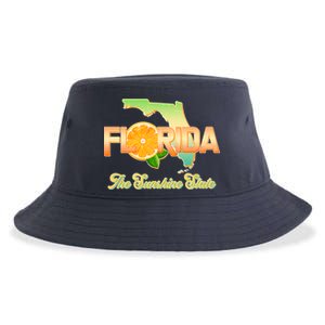 Florida The Sunshine State Orange Logo Sustainable Bucket Hat