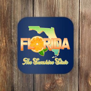 Florida The Sunshine State Orange Logo Coaster