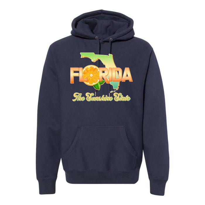 Florida The Sunshine State Orange Logo Premium Hoodie