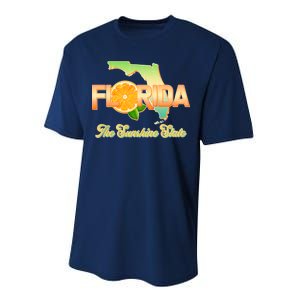 Florida The Sunshine State Orange Logo Performance Sprint T-Shirt