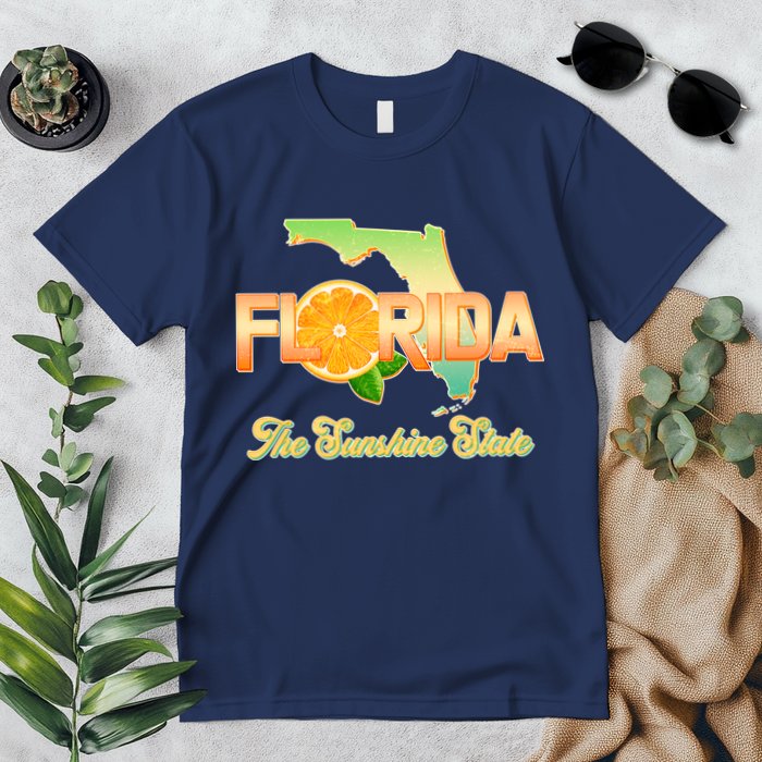 Florida The Sunshine State Orange Logo Premium T-Shirt