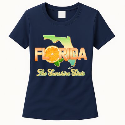Florida The Sunshine State Orange Logo Womens T-Shirt