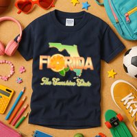 Florida The Sunshine State Orange Logo Kids T-Shirt