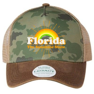 Florida The Sunshine State Rainbow Legacy Tie Dye Trucker Hat