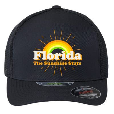 Florida The Sunshine State Rainbow Flexfit Unipanel Trucker Cap