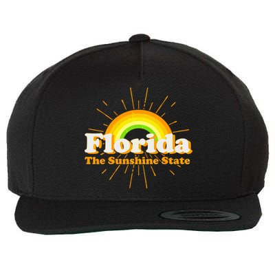 Florida The Sunshine State Rainbow Wool Snapback Cap