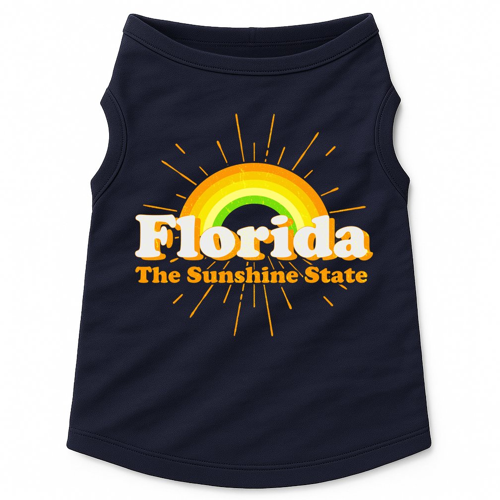 Florida The Sunshine State Rainbow Doggie Tank