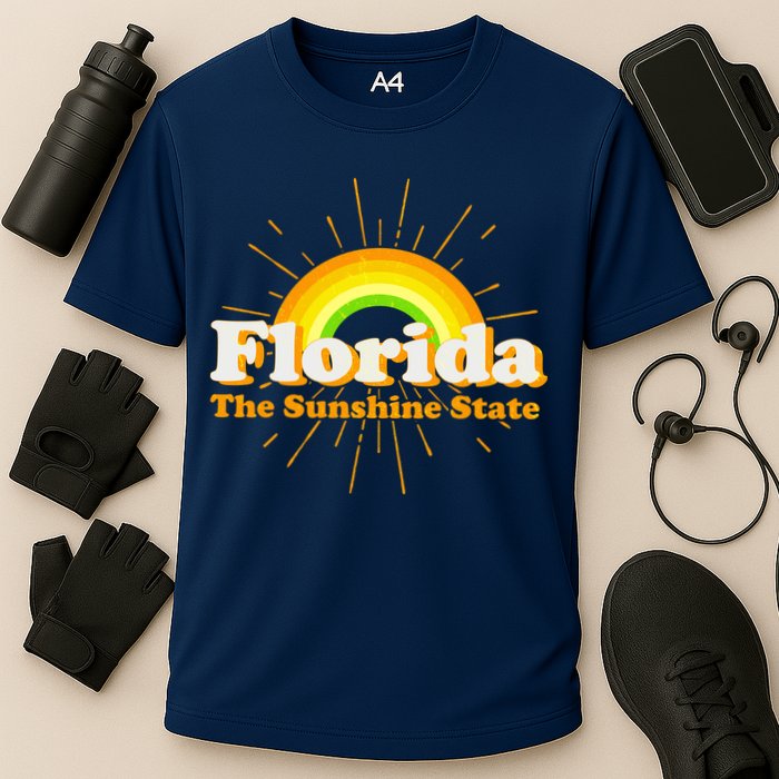 Florida The Sunshine State Rainbow Cooling Performance Crew T-Shirt