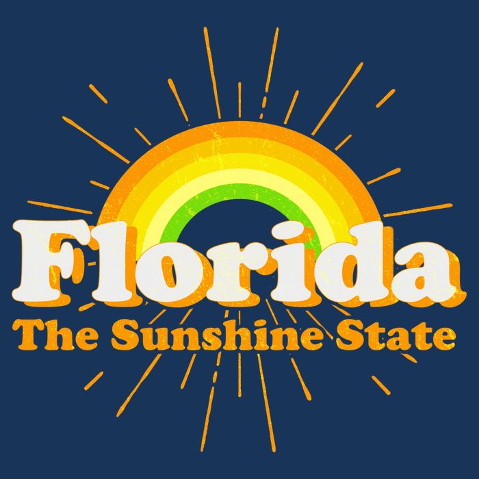 Florida The Sunshine State Rainbow 7-Panel Snapback Hat