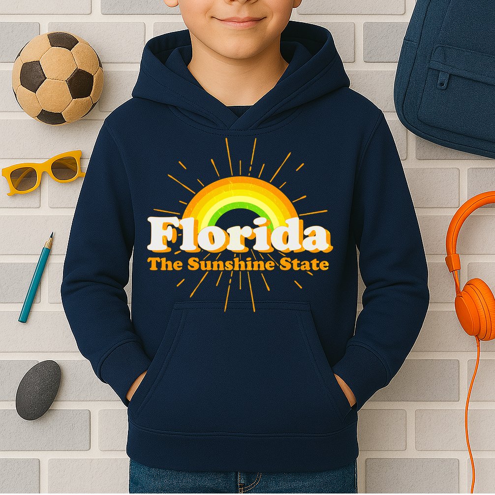 Florida The Sunshine State Rainbow Kids Hoodie