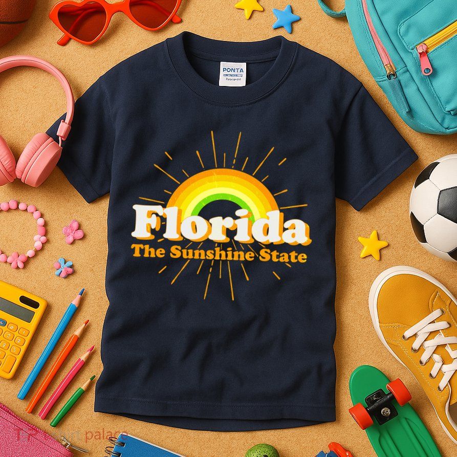 Florida The Sunshine State Rainbow Kids T-Shirt