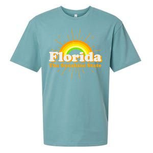 Florida The Sunshine State Rainbow Sueded Cloud Jersey T-Shirt