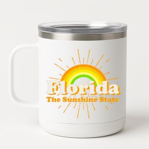 Florida The Sunshine State Rainbow 12 oz Stainless Steel Tumbler Cup