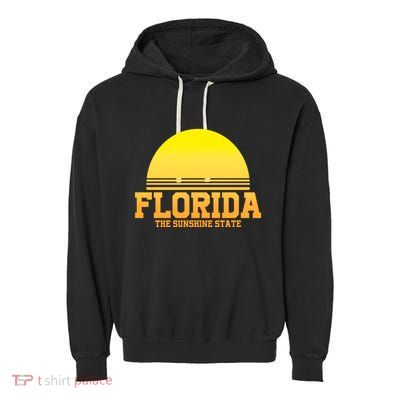 Florida The Sunshine State Retro Sun Garment-Dyed Fleece Hoodie