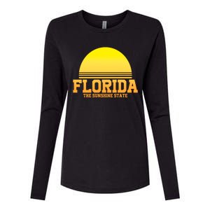 Florida The Sunshine State Retro Sun Womens Cotton Relaxed Long Sleeve T-Shirt