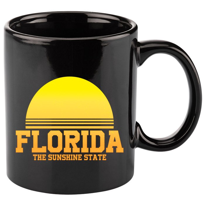 Florida The Sunshine State Retro Sun 11oz C Handle Ceramic Mug