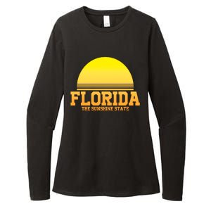 Florida The Sunshine State Retro Sun Womens CVC Long Sleeve Shirt