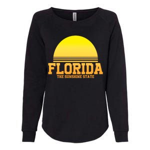 Florida The Sunshine State Retro Sun Womens California Wash Sweatshirt