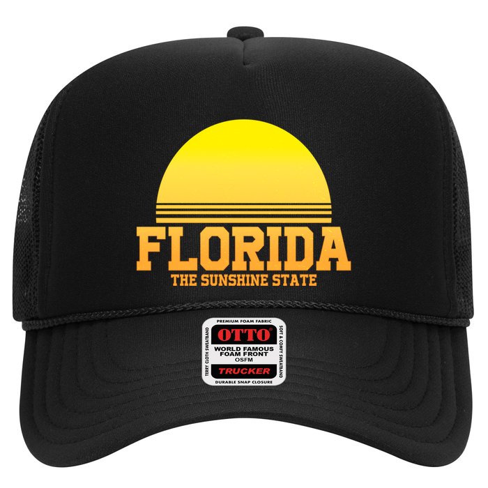 Florida The Sunshine State Retro Sun Trucker Hat