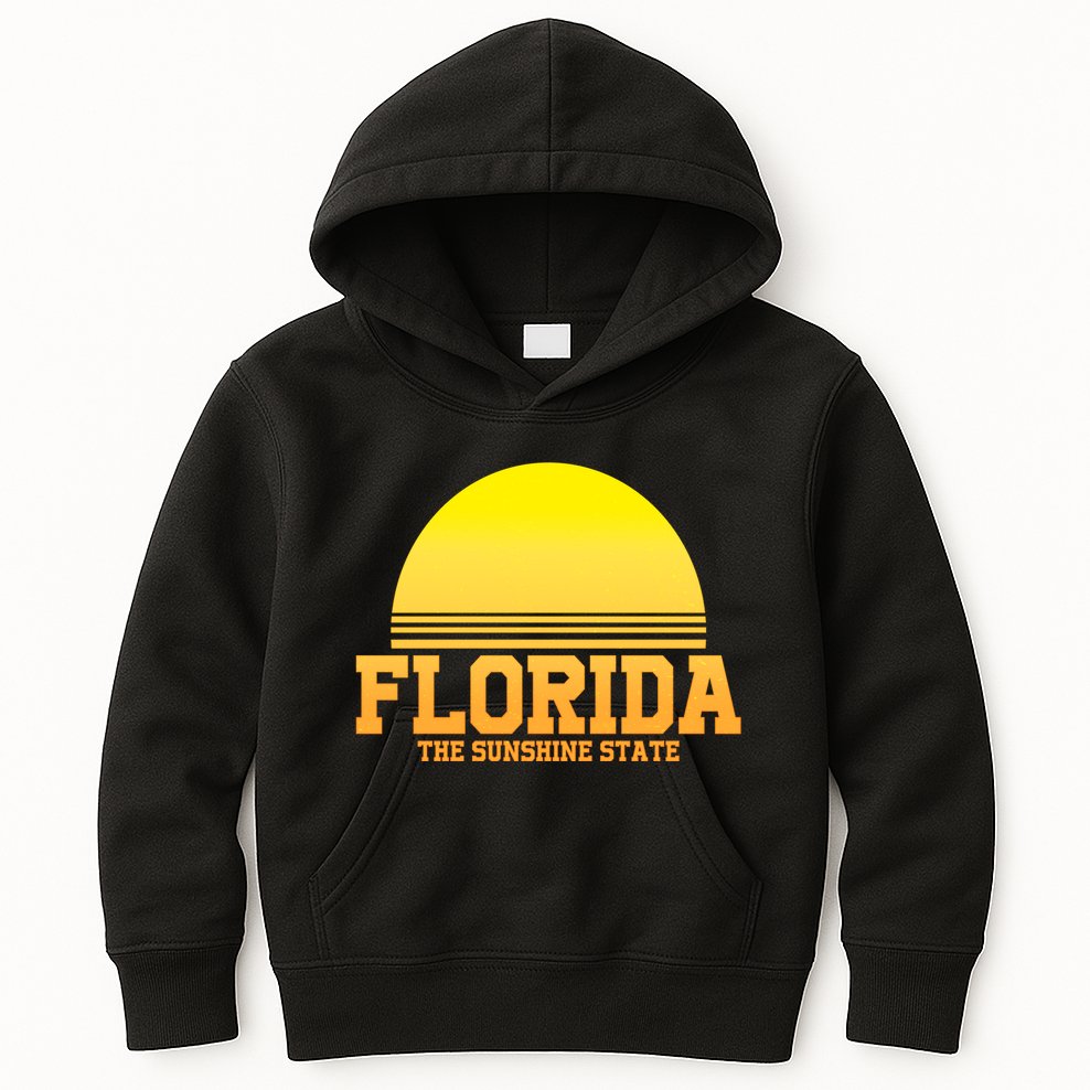 Florida The Sunshine State Retro Sun Kids Hoodie