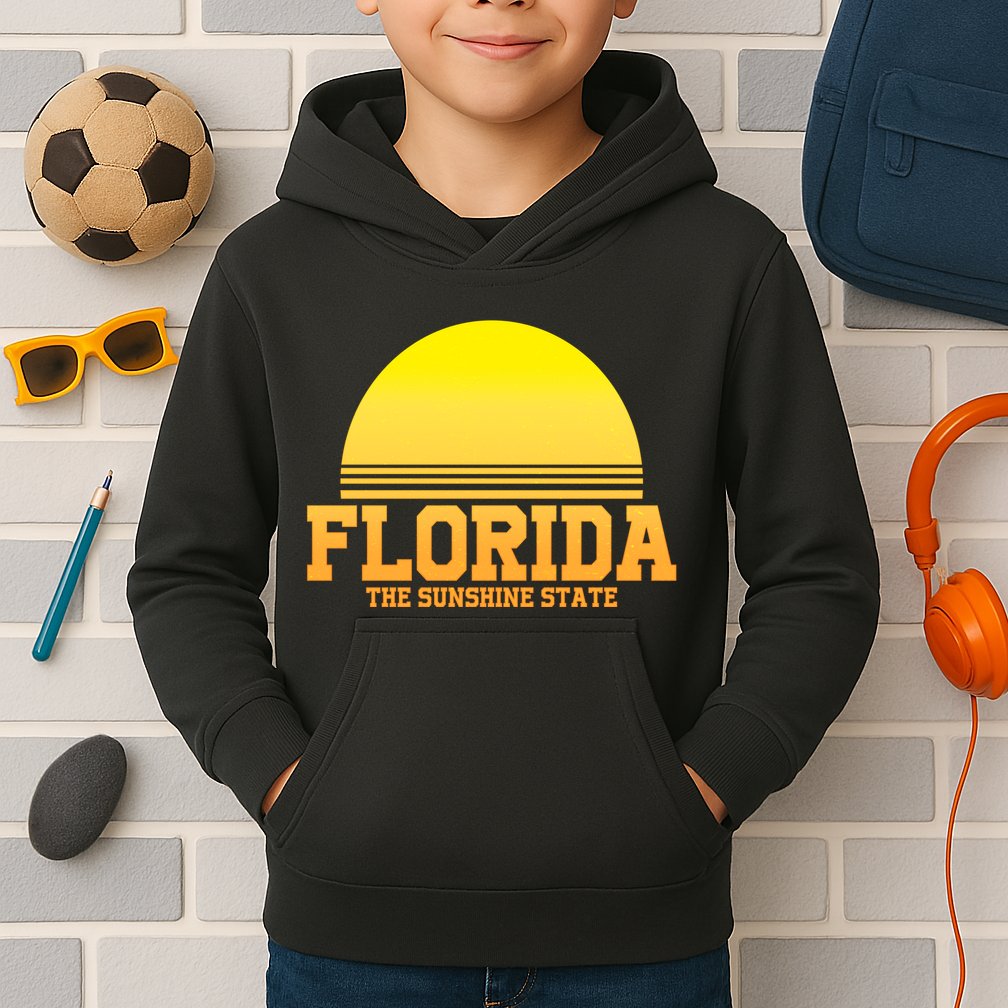 Florida The Sunshine State Retro Sun Kids Hoodie