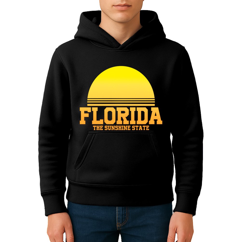 Florida The Sunshine State Retro Sun Kids Hoodie