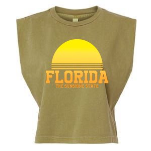 Florida The Sunshine State Retro Sun Garment-Dyed Women's Muscle Tee