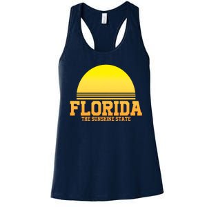 Florida The Sunshine State Retro Sun Women's Racerback Tank