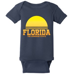 Florida The Sunshine State Retro Sun Baby Bodysuit