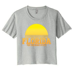 Florida The Sunshine State Retro Sun Women's Crop Top Tee