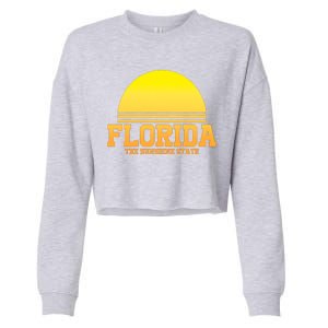 Florida The Sunshine State Retro Sun Cropped Pullover Crew