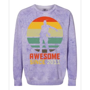 Floss Dance 8th Birthday Awesome Since 2011 Colorblast Crewneck Sweatshirt