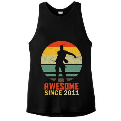 Floss Dance 8th Birthday Awesome Since 2011 Ladies PosiCharge Tri-Blend Wicking Tank