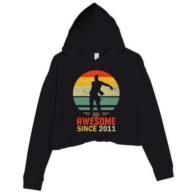 Floss Dance 8th Birthday Awesome Since 2011 Crop Fleece Hoodie