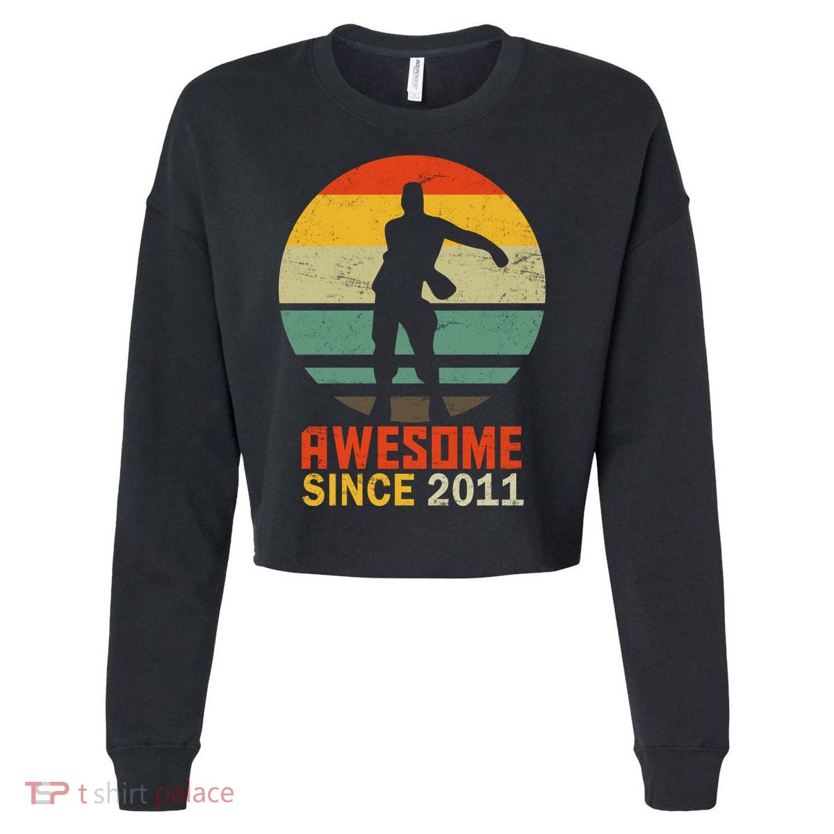 Floss Dance 8th Birthday Awesome Since 2011 Cropped Pullover Crew