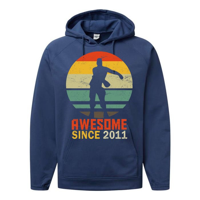 Floss Dance 8th Birthday Awesome Since 2011 Performance Fleece Hoodie