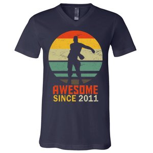 Floss Dance 8th Birthday Awesome Since 2011 V-Neck T-Shirt