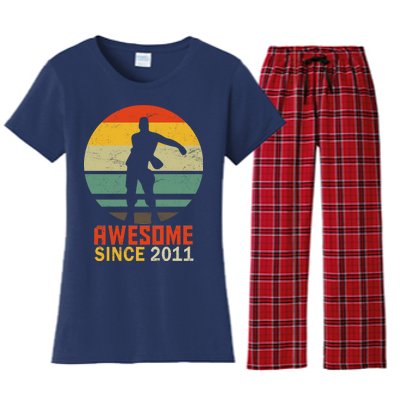 Floss Dance 8th Birthday Awesome Since 2011 Women's Flannel Pajama Set