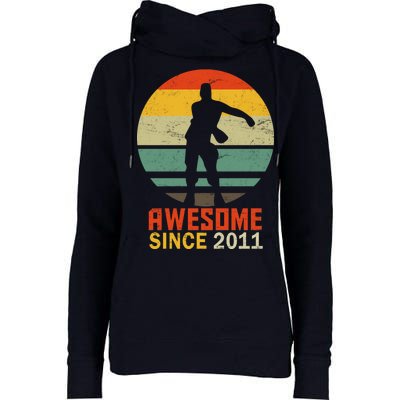 Floss Dance 8th Birthday Awesome Since 2011 Womens Funnel Neck Pullover Hood