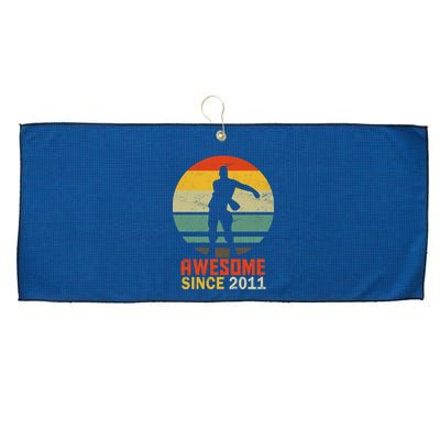 Floss Dance 8th Birthday Awesome Since 2011 Large Microfiber Waffle Golf Towel