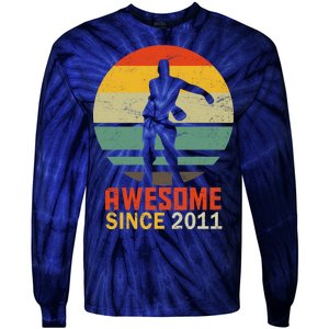 Floss Dance 8th Birthday Awesome Since 2011 Tie-Dye Long Sleeve Shirt