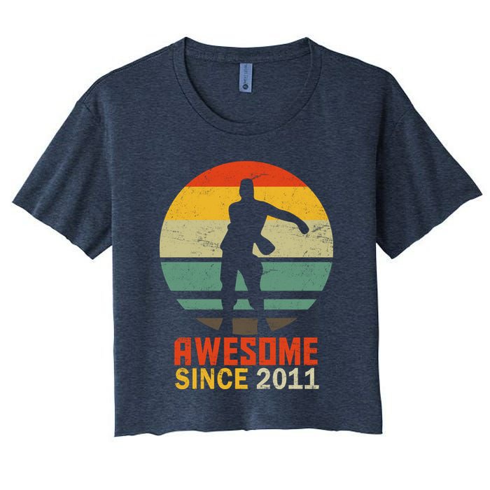 Floss Dance 8th Birthday Awesome Since 2011 Women's Crop Top Tee