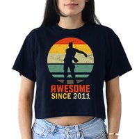 Floss Dance 8th Birthday Awesome Since 2011 Women's Crop Top Tee