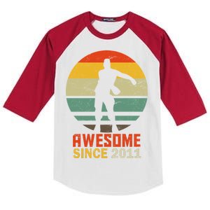 Floss Dance 8th Birthday Awesome Since 2011 Kids Colorblock Raglan Jersey